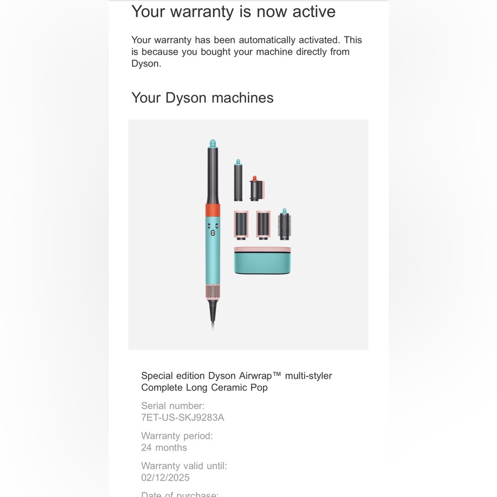 SOLD!!! Dyson airwrap - limited edition- color pop - like new
